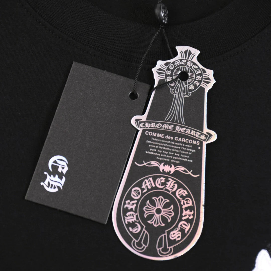 T-SHIRT NOIR CROIX BLANCHE CHROME HEARTS