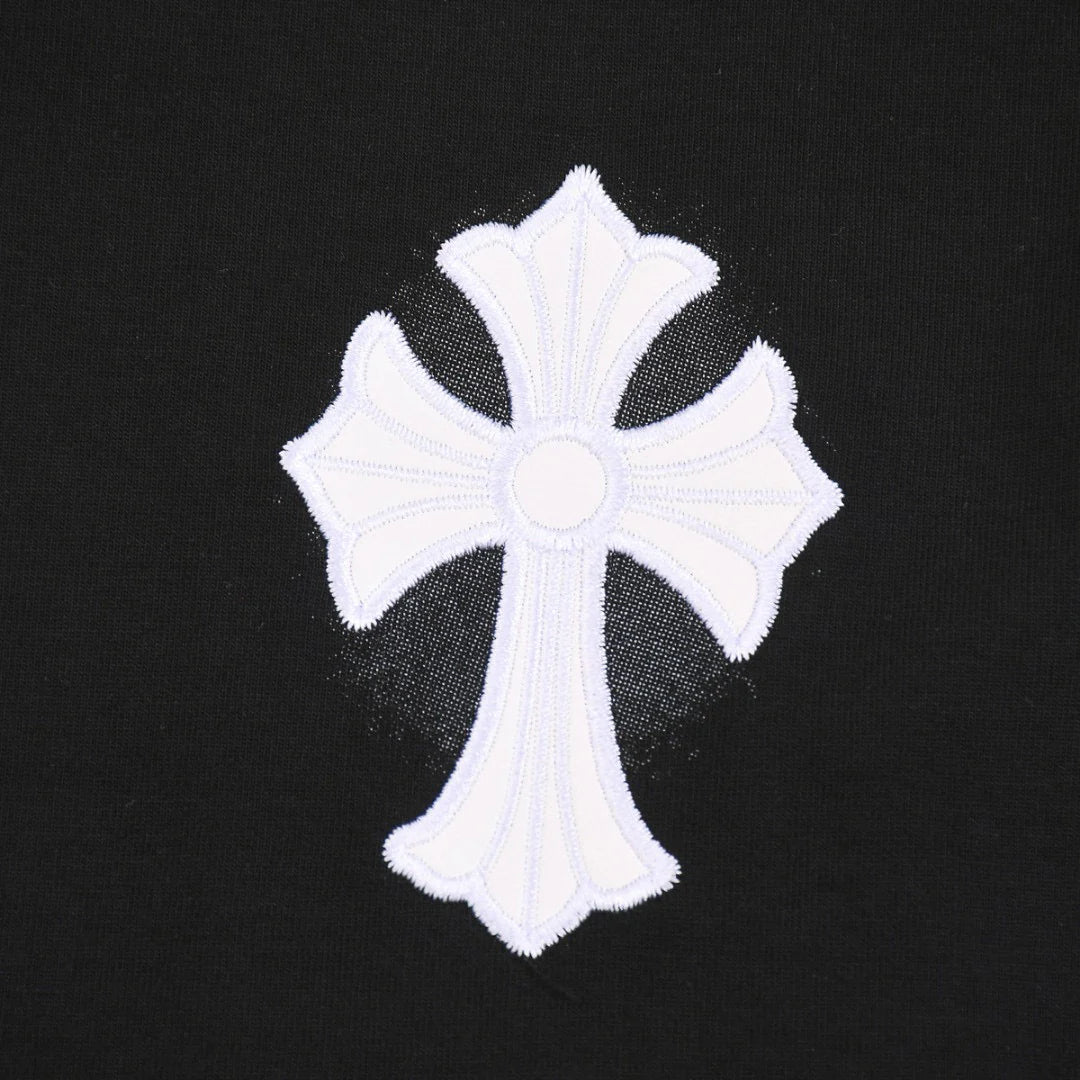 T-SHIRT NOIR CROIX BLANCHE CHROME HEARTS