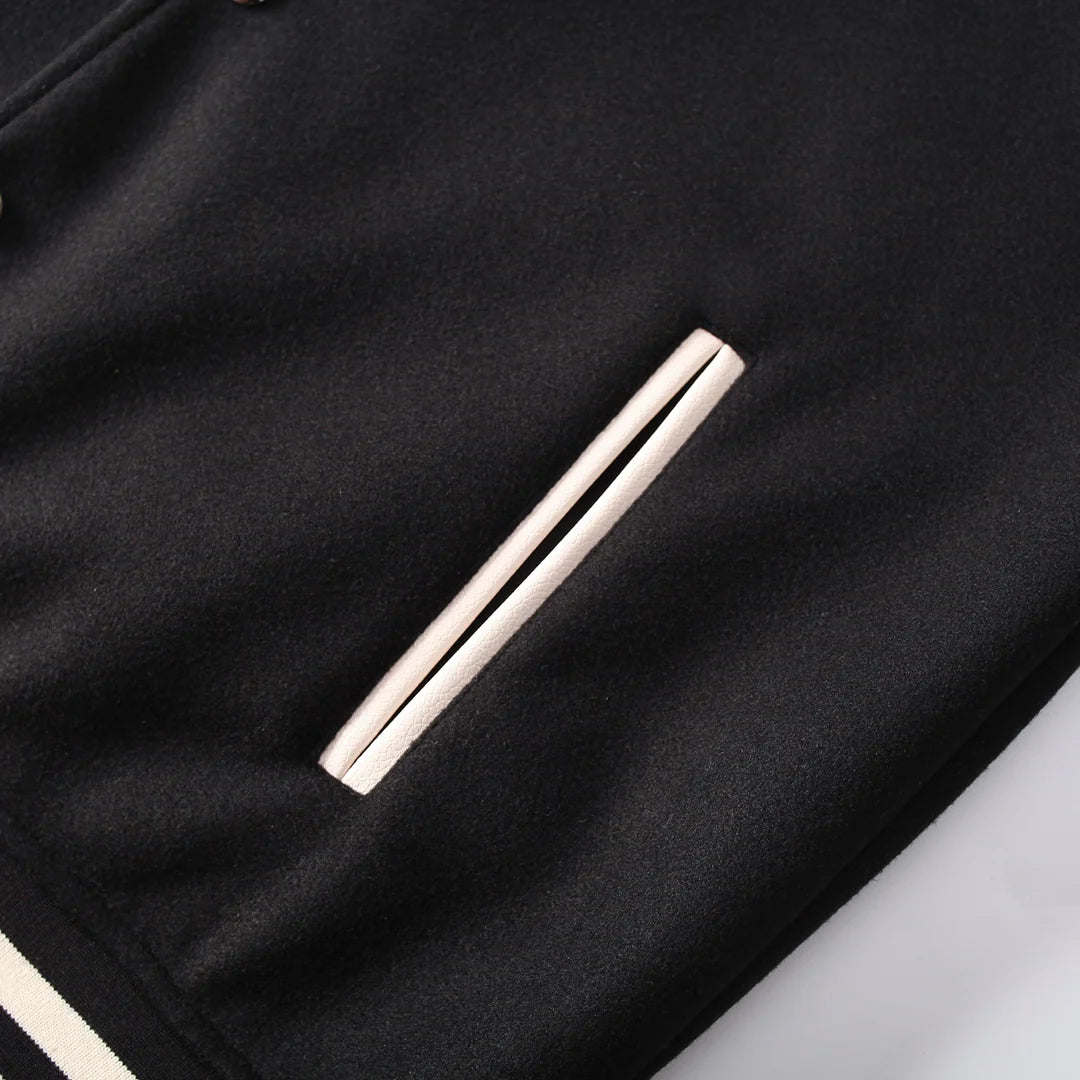 Veste universitaire noire avec logo fer à cheval Chrome Hearts