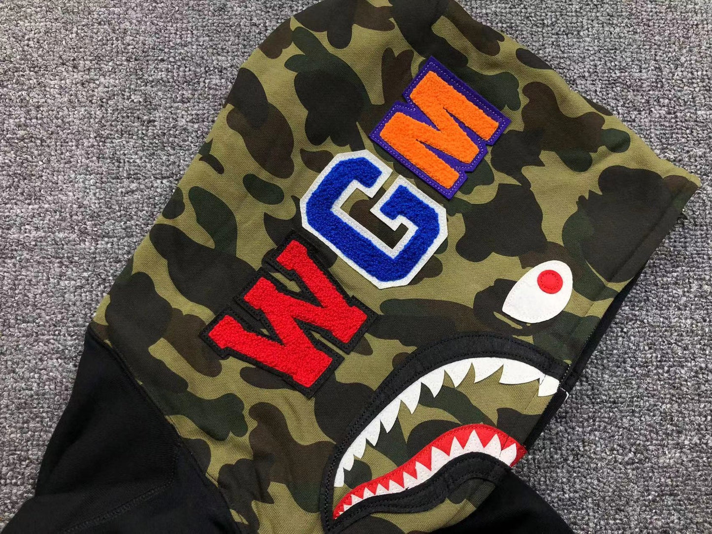 Sweat à capuche entièrement zippé BAPE Shark noir