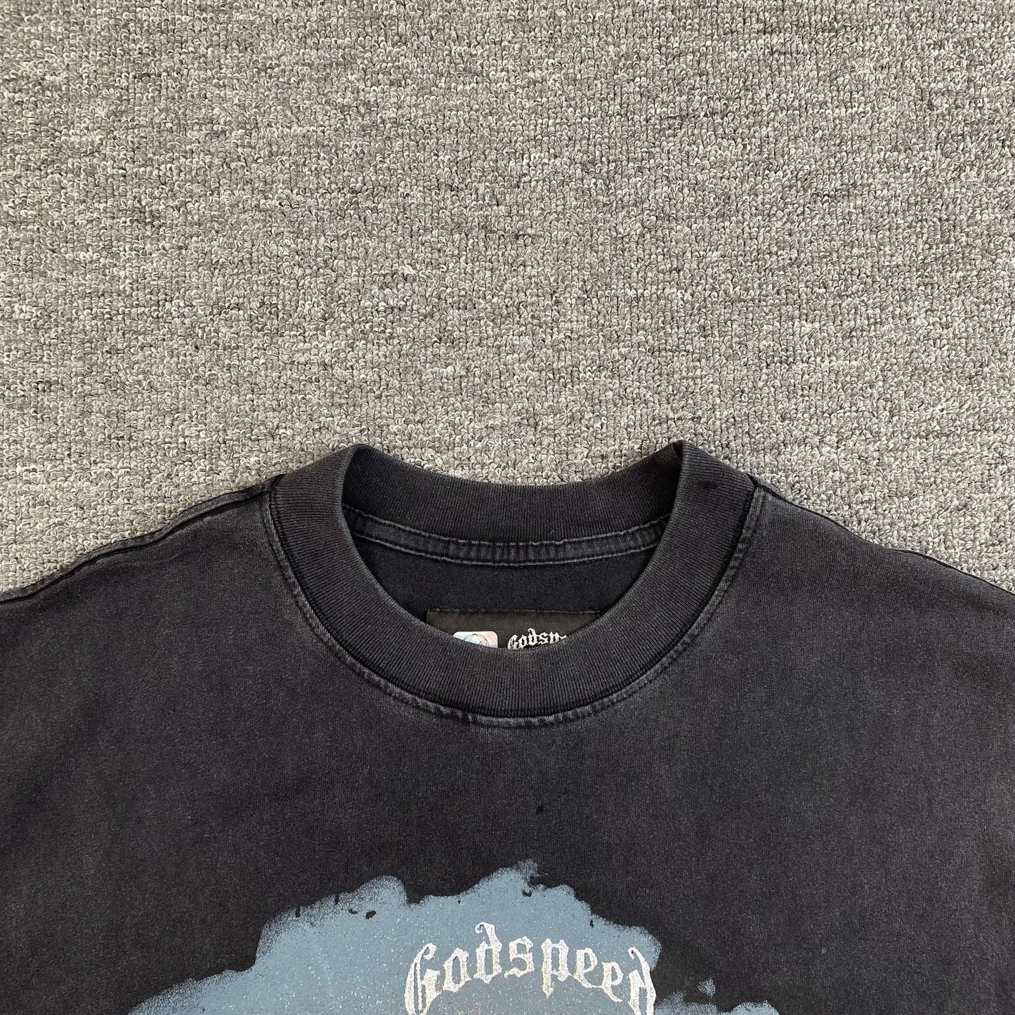 T-SHIRT GODSPEED HOLLYWEIRD NOIR DÉLAVÉ