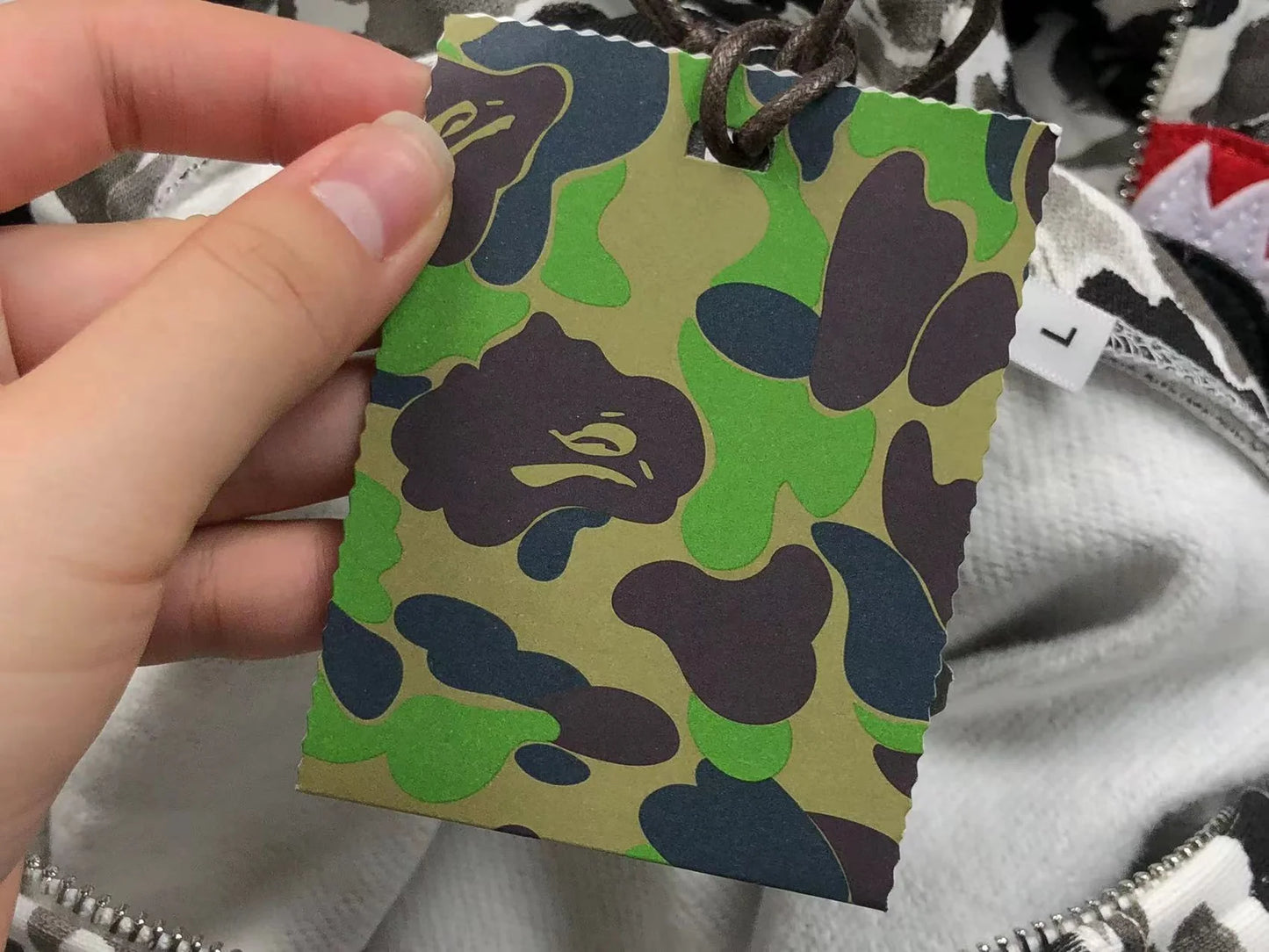 Sweat à capuche zippé intégral BAPE ABC CAMO SHARK GRIS