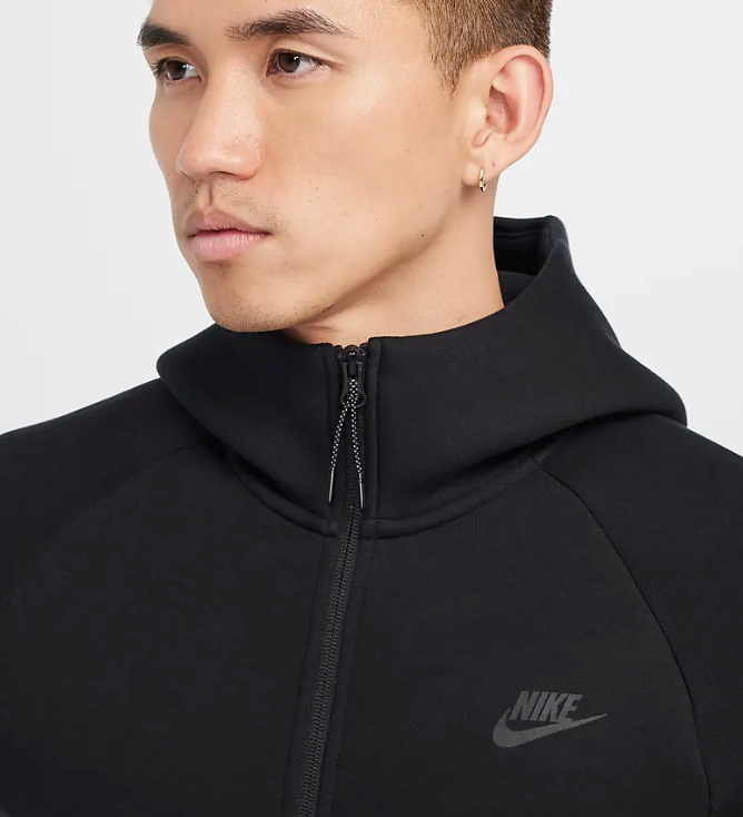 SWEAT A CAPUCHE NIKE TECH FLEECE REFLECHISSANT FULL BLACK