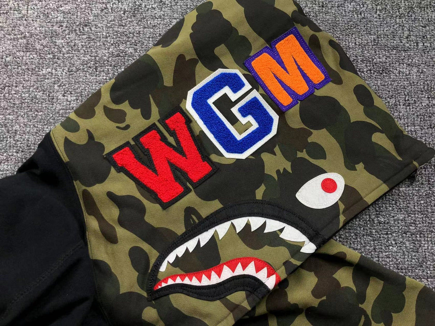 Sweat à capuche entièrement zippé BAPE GREEN CAMO noir
