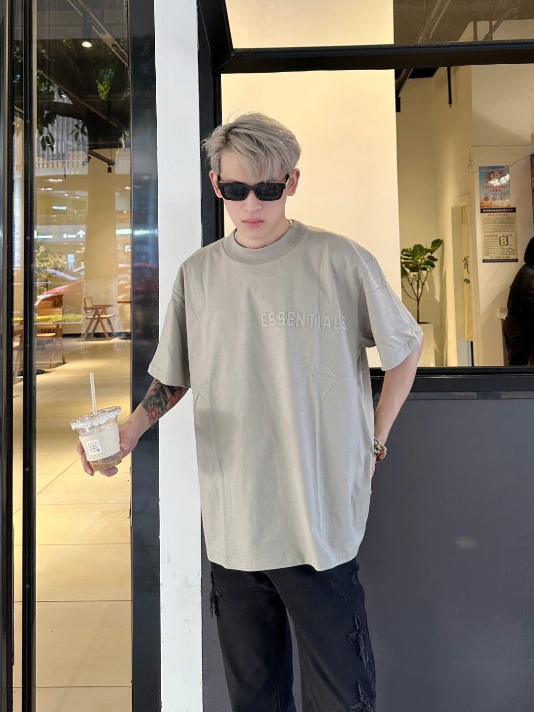 T-SHIRT ESSENTIELS FEAR OF GOD GRIS PIERRE