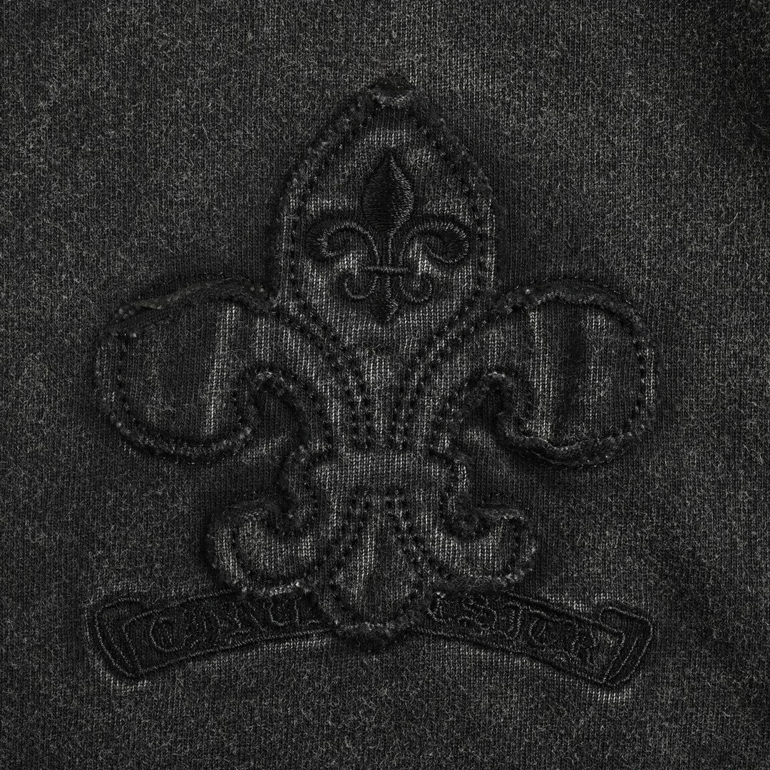 T-SHIRT DÉLAVÉ VINTAGE CHROME HEARTS GRIS FONCÉ
