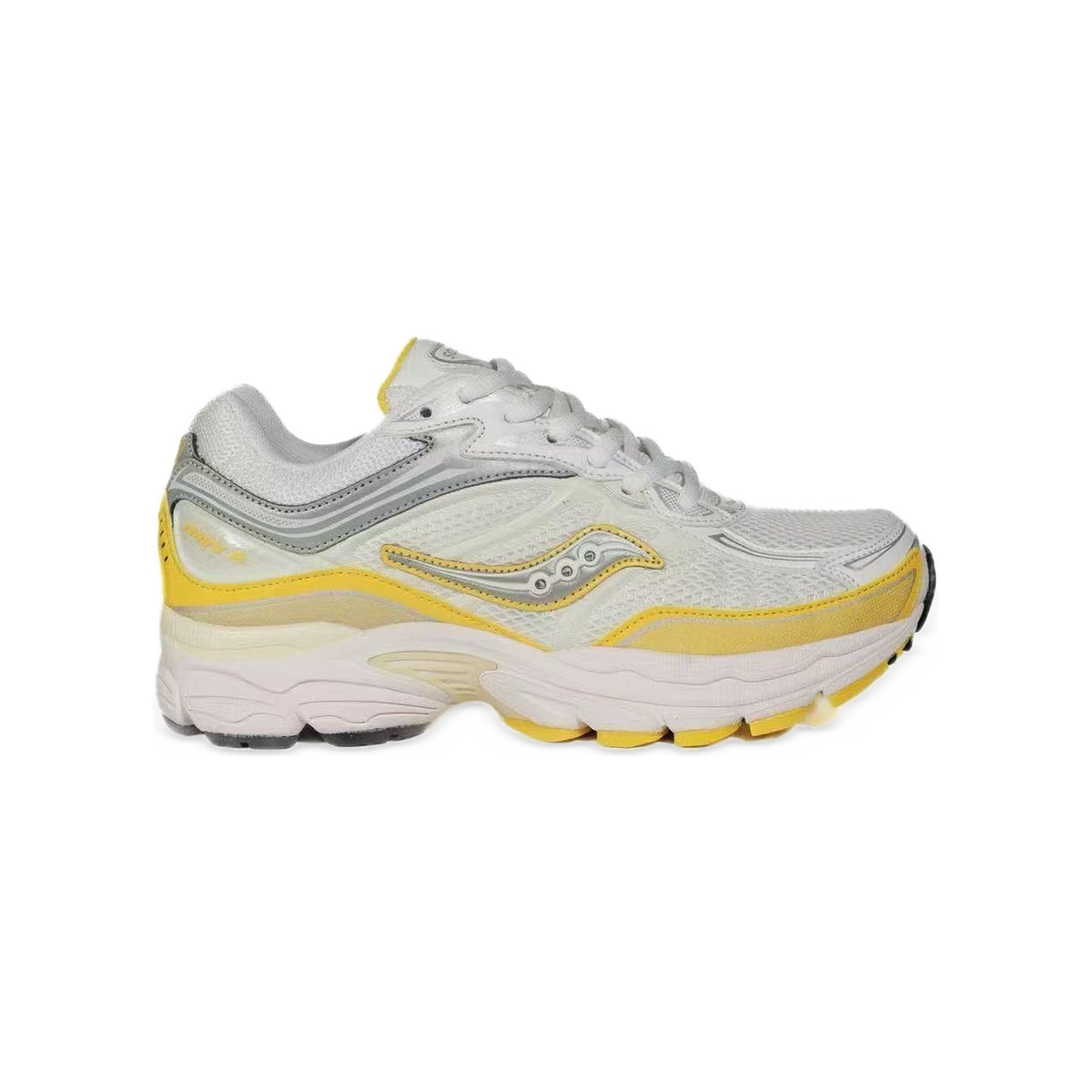 Saucony ProGrid Omni 9 Blanc / Jaune Citron – vue latérale