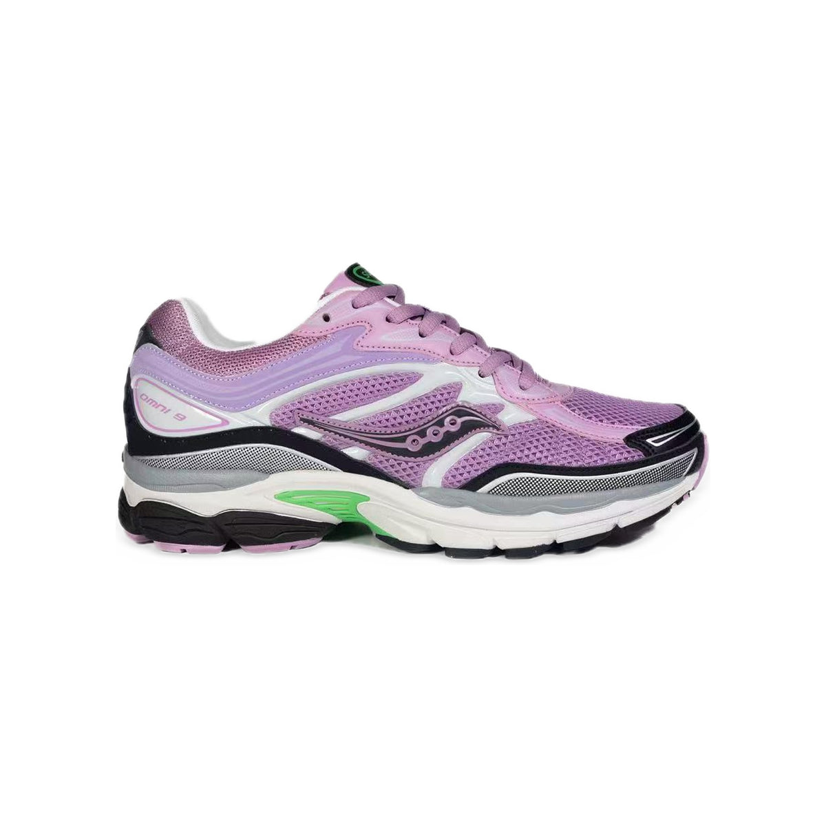 Saucony ProGrid Omni 9 Lilas / Noir – vue latérale