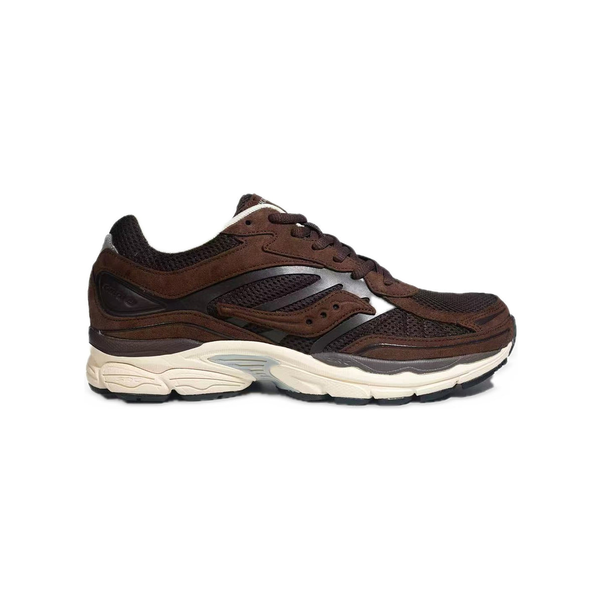 Saucony ProGrid Omni 9 Marron Chocolat / Crème – vue latérale