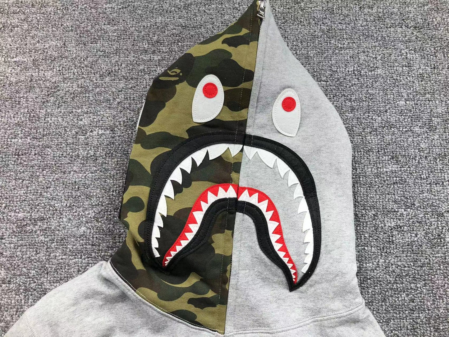 Sweat à capuche entièrement zippé BAPE GREEN CAMO GRIS