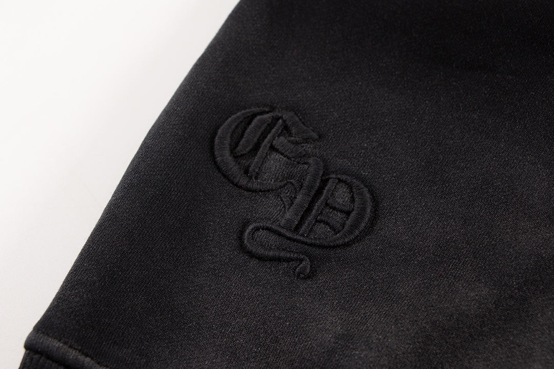 Sweat-shirt avec logo fer à cheval Chrome Hearts dégradé noir