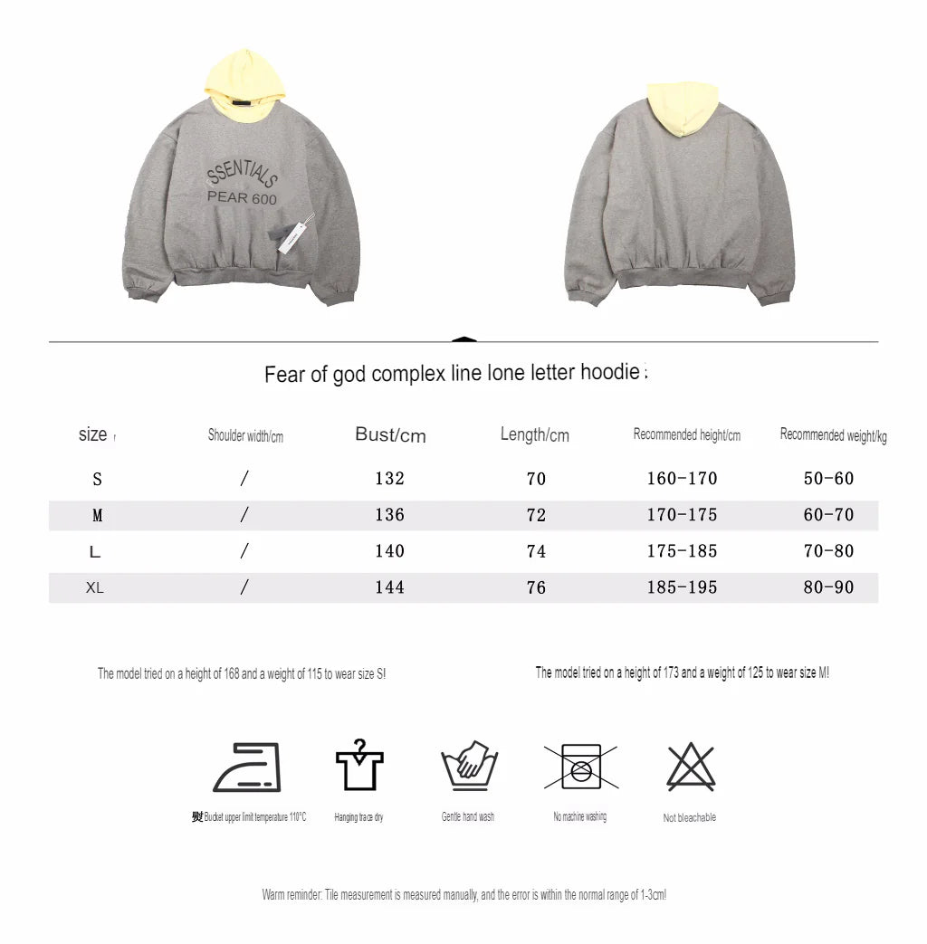 Sweat à capuche Fear of God Essentials - Gris avec capuche jaune