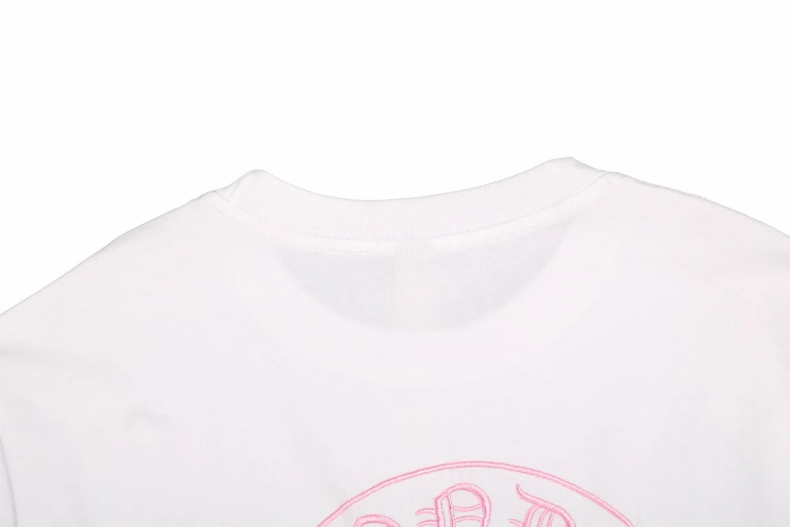 T-SHIRT LOGO FER À CHEVAL CHROME HEARTS BLANC ROSE