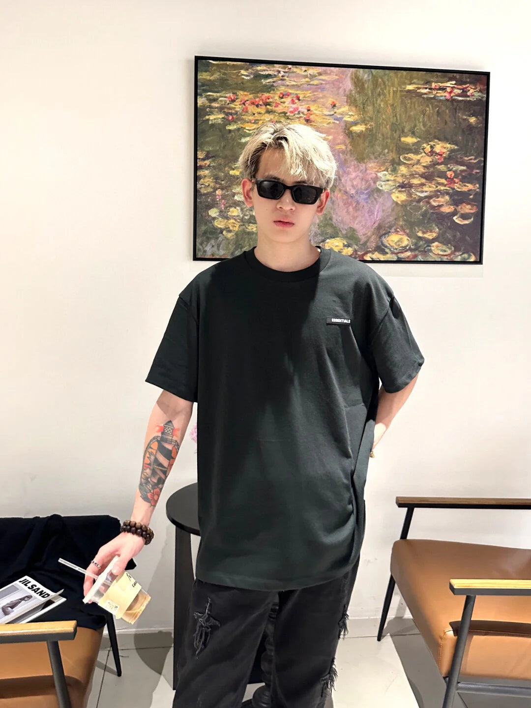 T-shirt avec logo Fear of God Essentials - Noir