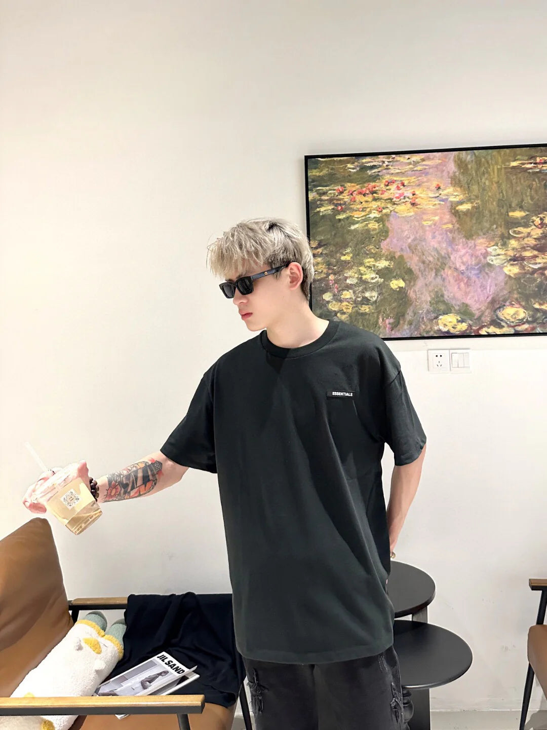 T-shirt avec logo Fear of God Essentials - Noir