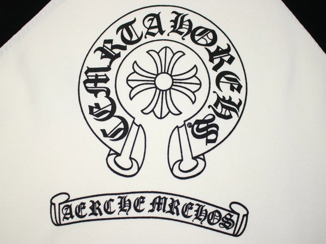 T-shirt à manches longues CHROME HEARTS, blanc et noir