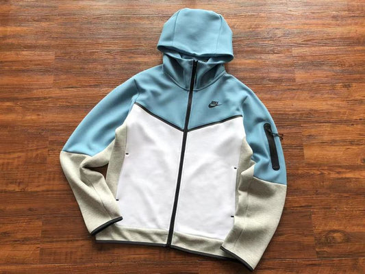 Sweat à capuche Nike Tech Fleece x Bleu bébé/Gris/Blanc