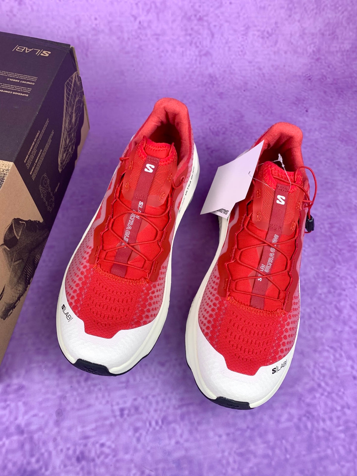 【god】萨洛蒙/Salomon S/Lab Ultra Glide 1.5 系列户外越野登山跑步鞋白红 477012， 3832xj size：36-46