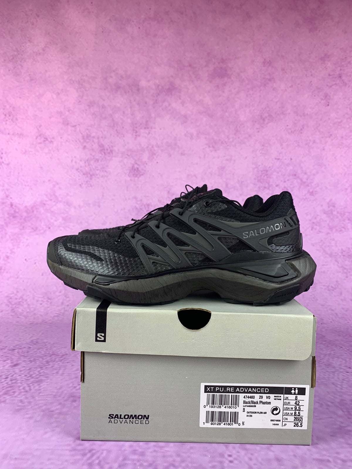 【god】萨洛蒙/salomon XT Pu.Re Advanced系列户外越野登山跑步鞋， 'Black Phantom' 黑色 474460，软鞋底，3628v size：36-46