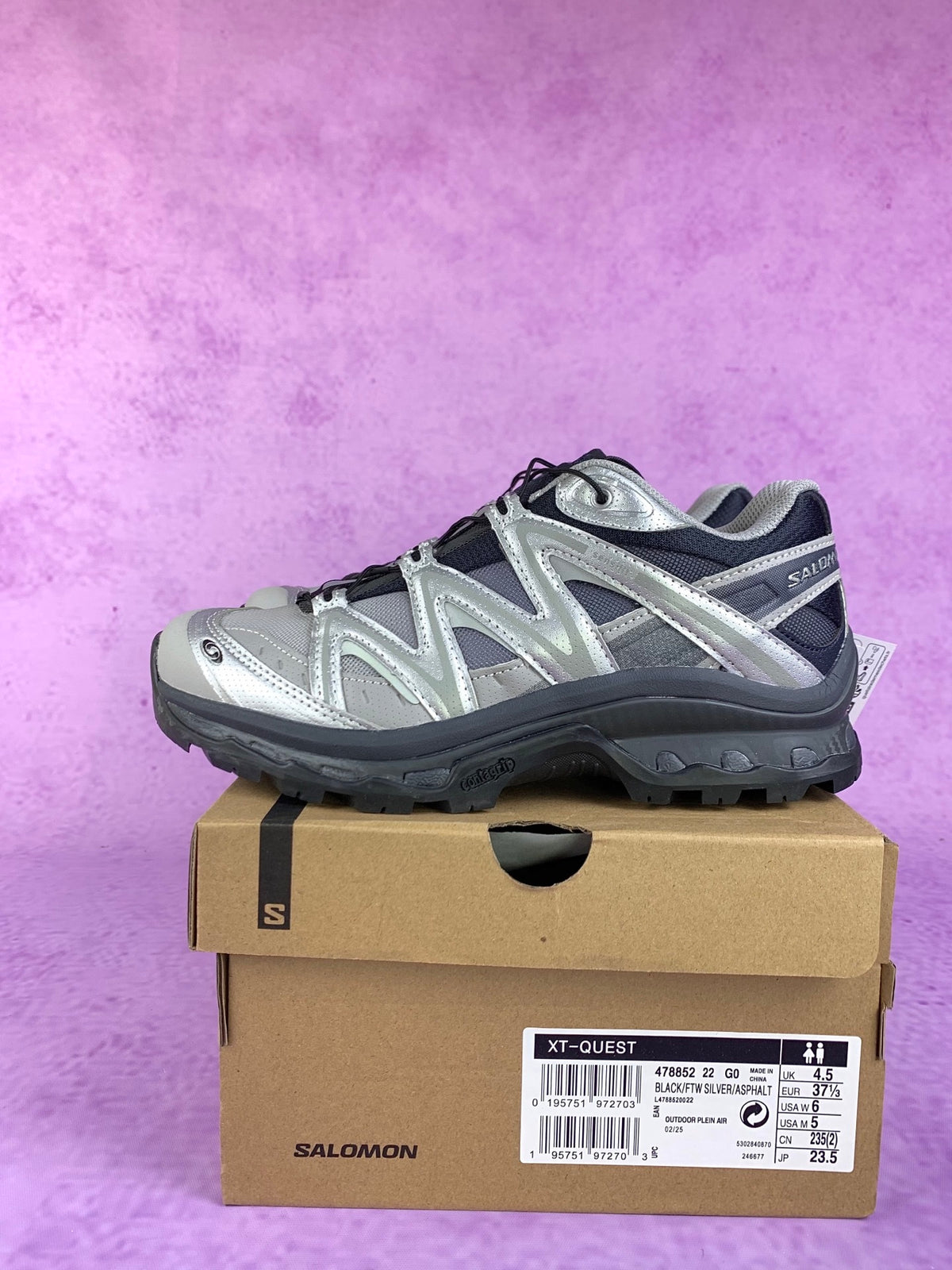 【god】萨洛蒙/salomon Xt-Quest 系列户外越野跑鞋 ，黑银 478852，3428v size：36-45