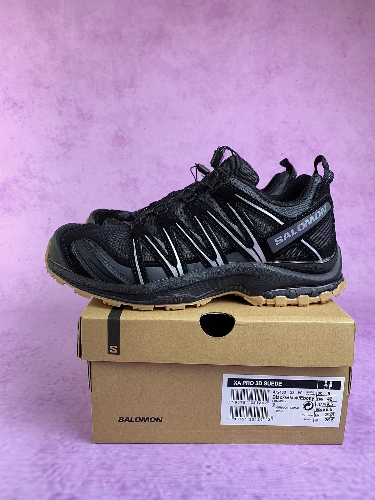 【god】萨洛蒙/salomon XA Pro 3D Suede系列户外越野登山跑步鞋，黑生胶 472433，3428v size：36-46