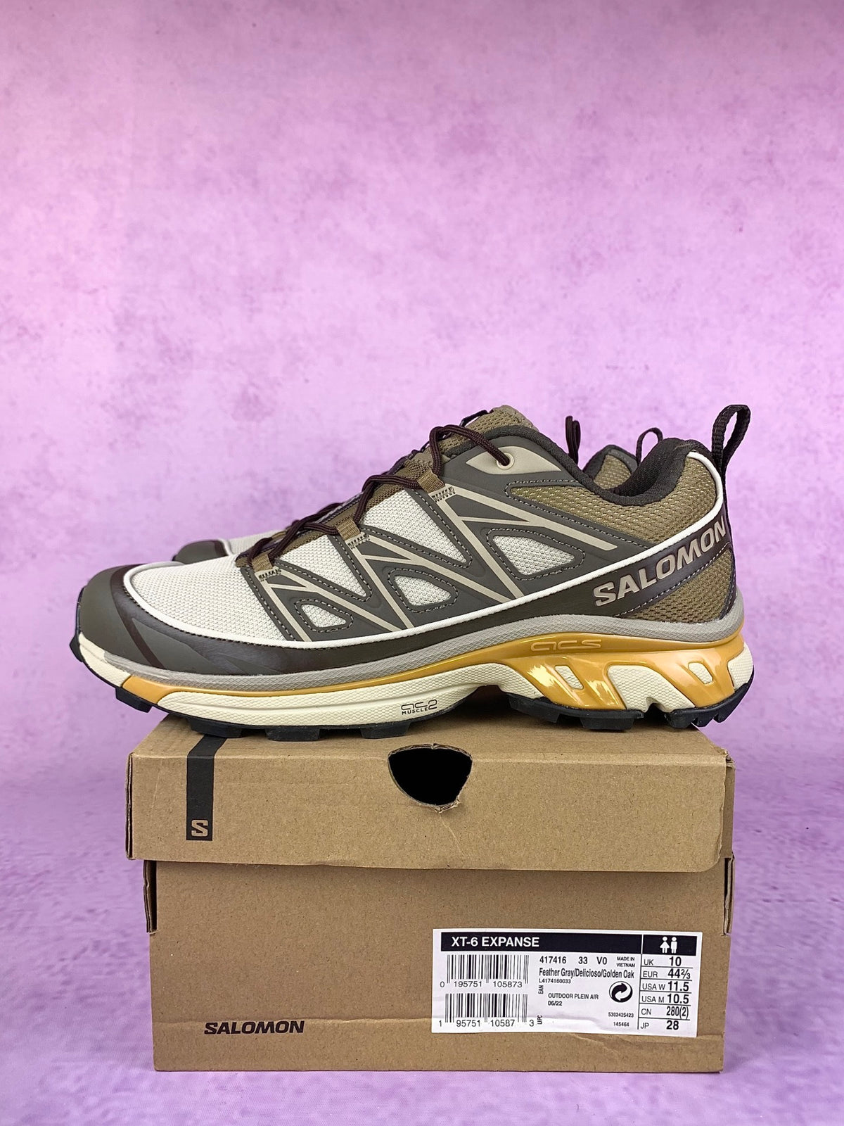 【god】萨洛蒙/salomon XT-6 Expanse系列户外越野登山跑鞋，灰棕卡其色 417416，3128v size：36 -46.5