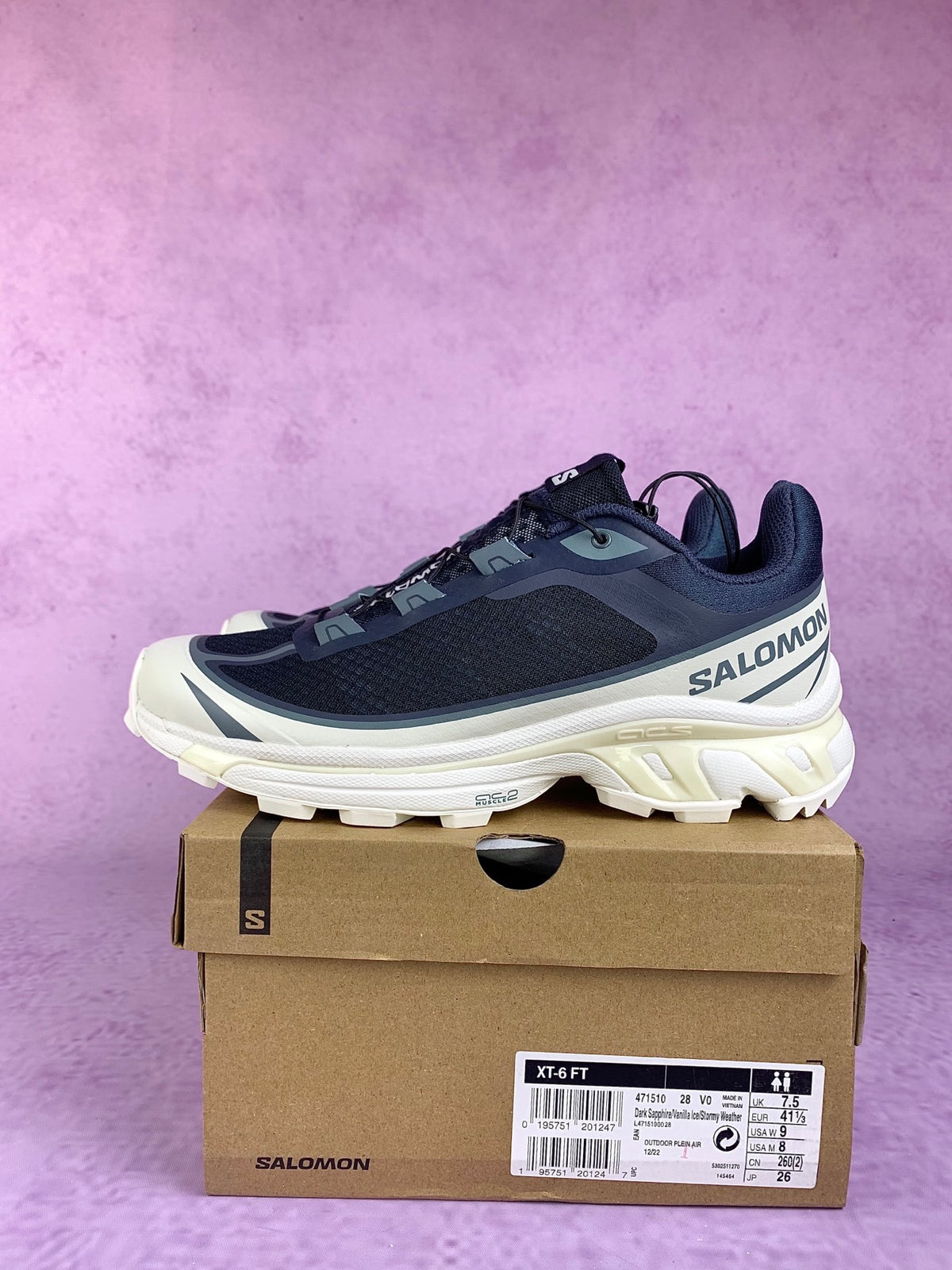 【god】萨洛蒙/salomon Xt-6 FT系列户外越野登山跑步鞋，深蓝白 471510，3428v size：36-46.5