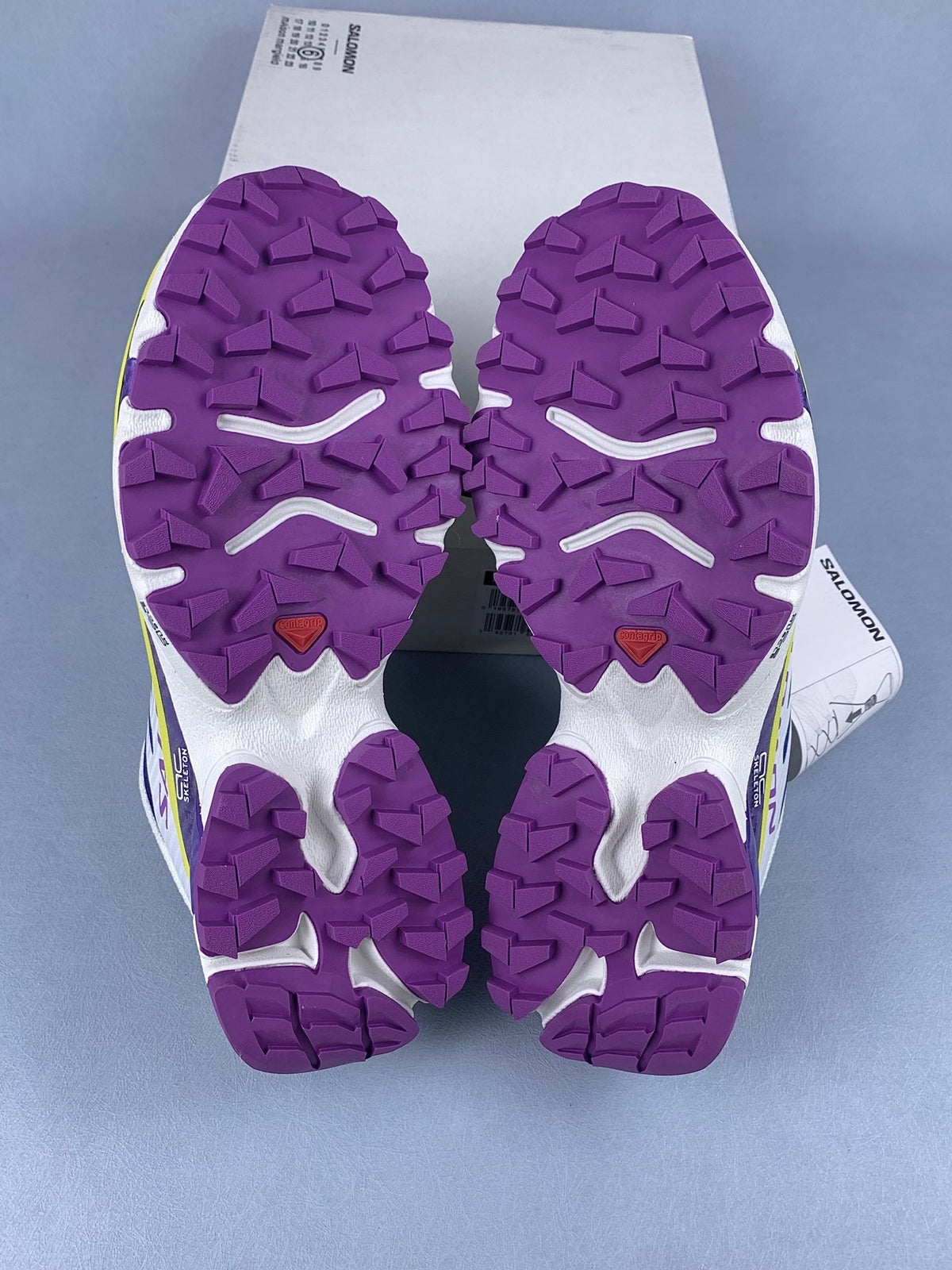 【god】萨洛蒙/Salomon XT-4 Mule MM6 Maison Margiela系列户外运动跑步鞋一脚蹬半拖改良式穆勒鞋， 白绿紫渐变 475402，3326v size：36-45