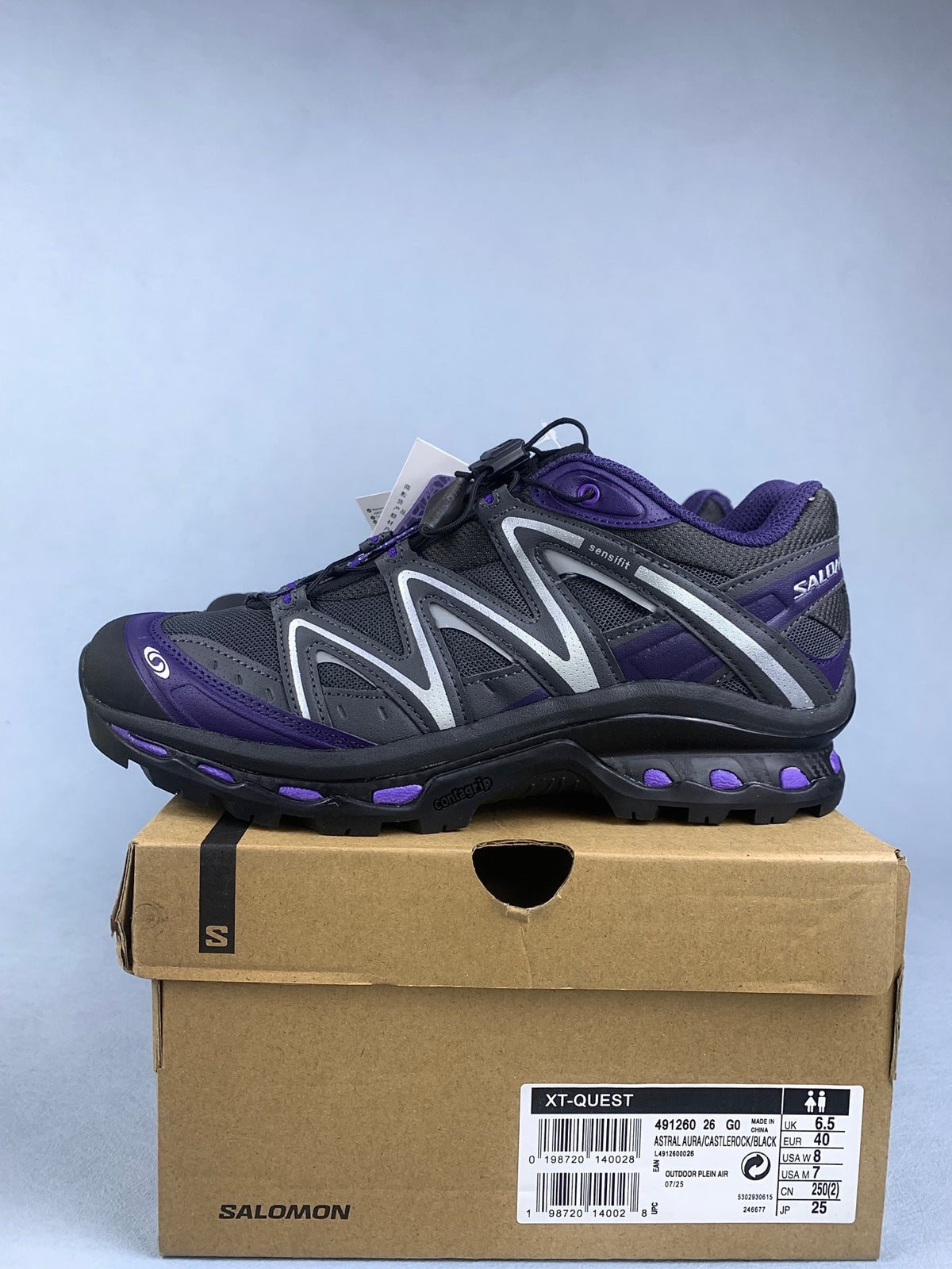【god】萨洛蒙/Salomon XT-Quest系列户外登山徒步运动跑步鞋，黑紫色 491260，3428v size：36-46