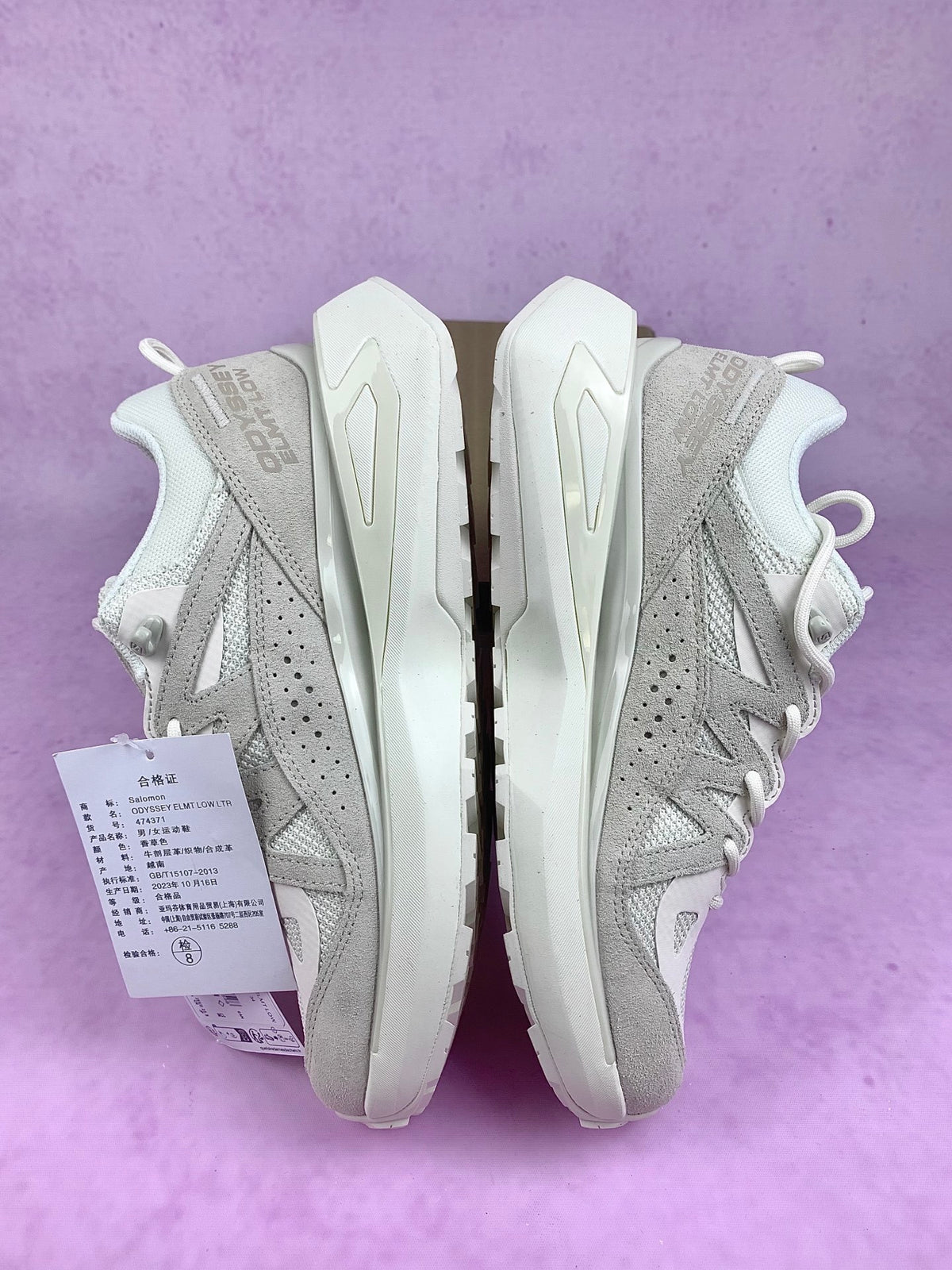 【东莞】萨洛蒙/Salomon Odyssey Elmt low系列户外登山徒步运动跑步鞋，翻毛白灰 474371，3326v size：40-46