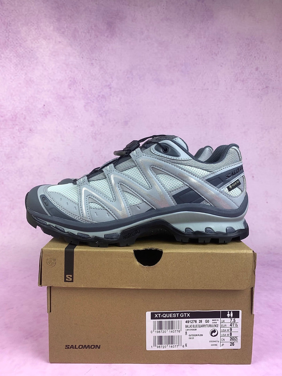 【god 】萨洛蒙/Salomon XT-QUEST GTX系列经典户外越野跑鞋，民谣蓝 491276，3228v size：36-46