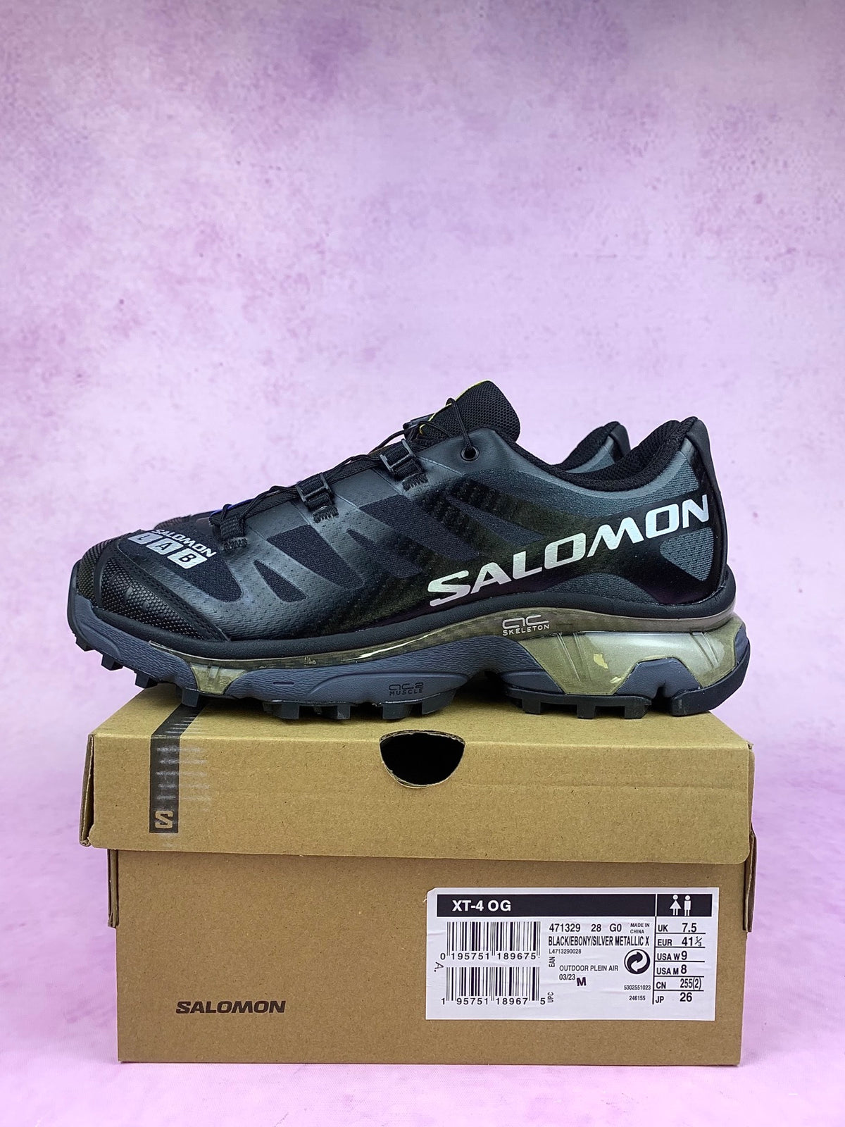 【god 】萨洛蒙/Salomon XT-4 OG系列经典户外越野跑鞋，乌木色 / 金属银 471329，3126v size：36-46