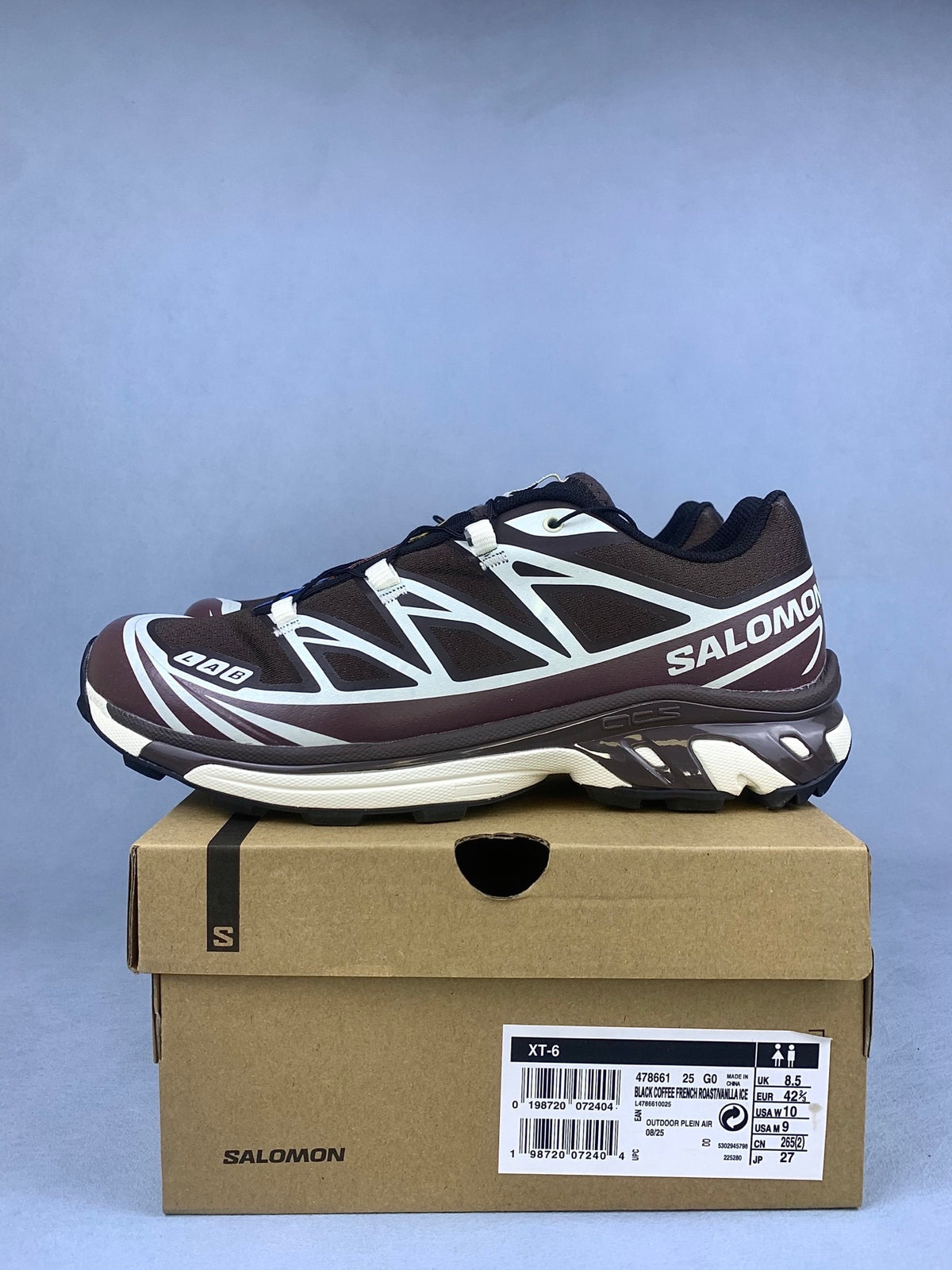 【god 】萨洛蒙/Salomon XT-6 系列户外机能越野跑鞋，黑咖啡香草色 478661，3328v size：36-46