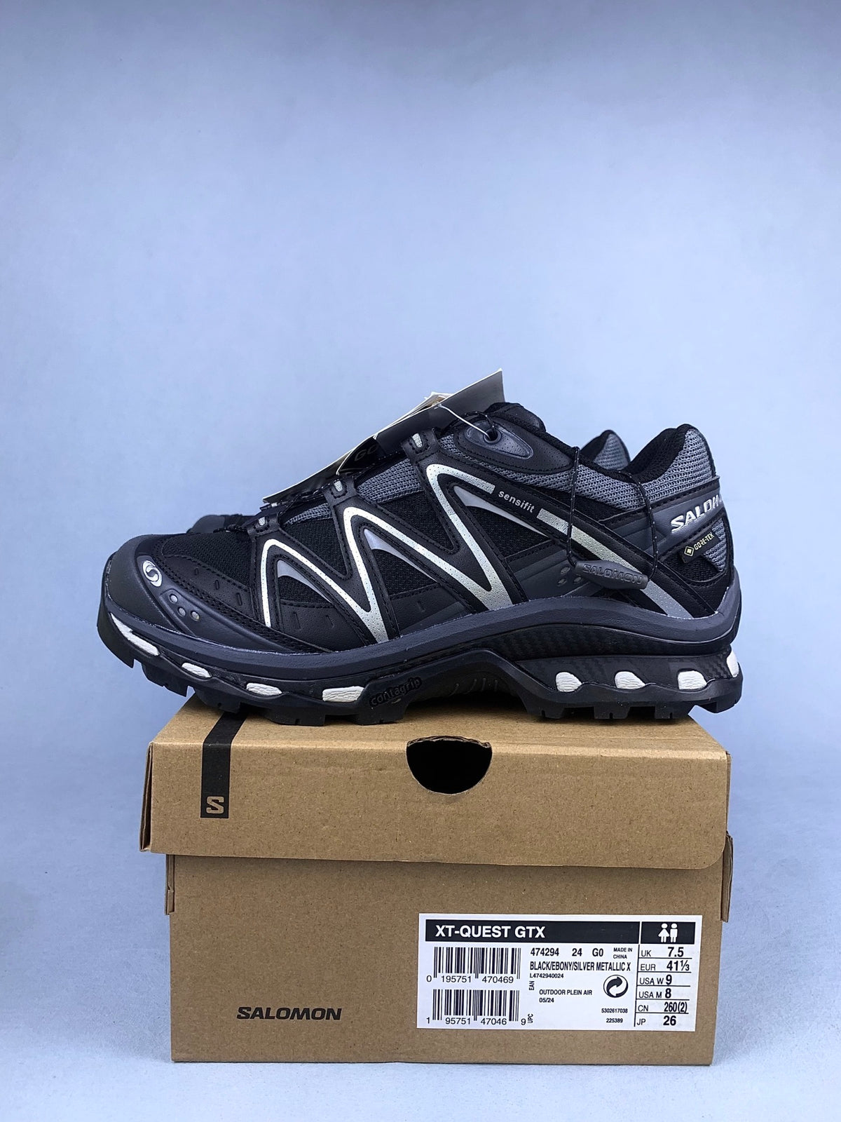 【god 24年】萨洛蒙/Salomon XT-QUEST 系列防水机能户外登山徒步鞋，黑银 474294，3226v size：36 -46