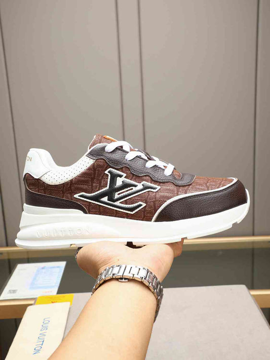 Sneaker LOUIS VUITTON MARRON CUIR SNAKE