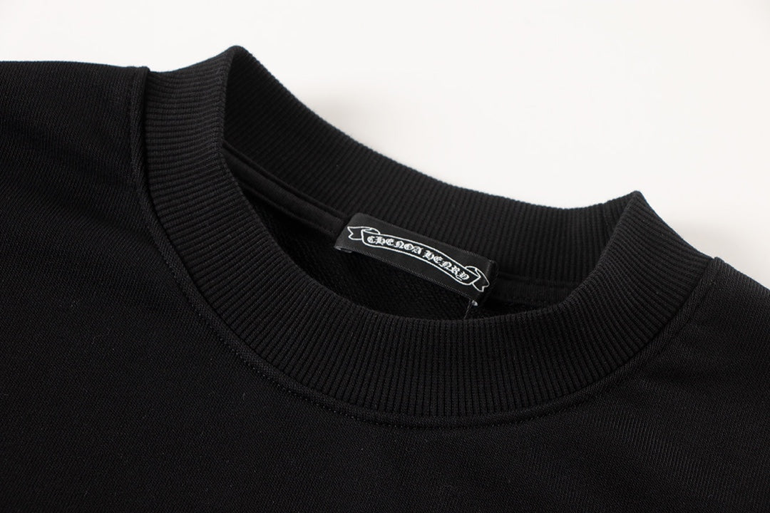 Sweat-shirt noir avec logo fer à cheval et croix colorée CHROME HEARTS