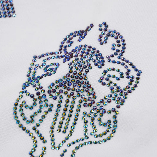 T-SHIRT GRAPHIQUE À PAILLETTES CHROME HEARTS BLANC