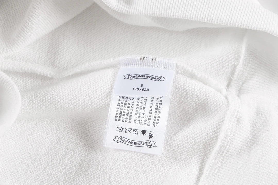 SWEAT-SHIRT BLANC AVEC PATCH CROIX CHROME HEARTS