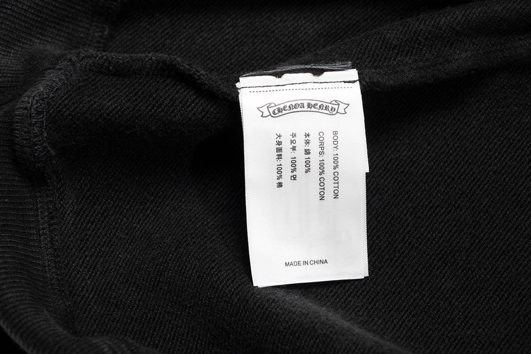 Sweat-shirt en réseau de strass CHROME HEARTS noir délavé