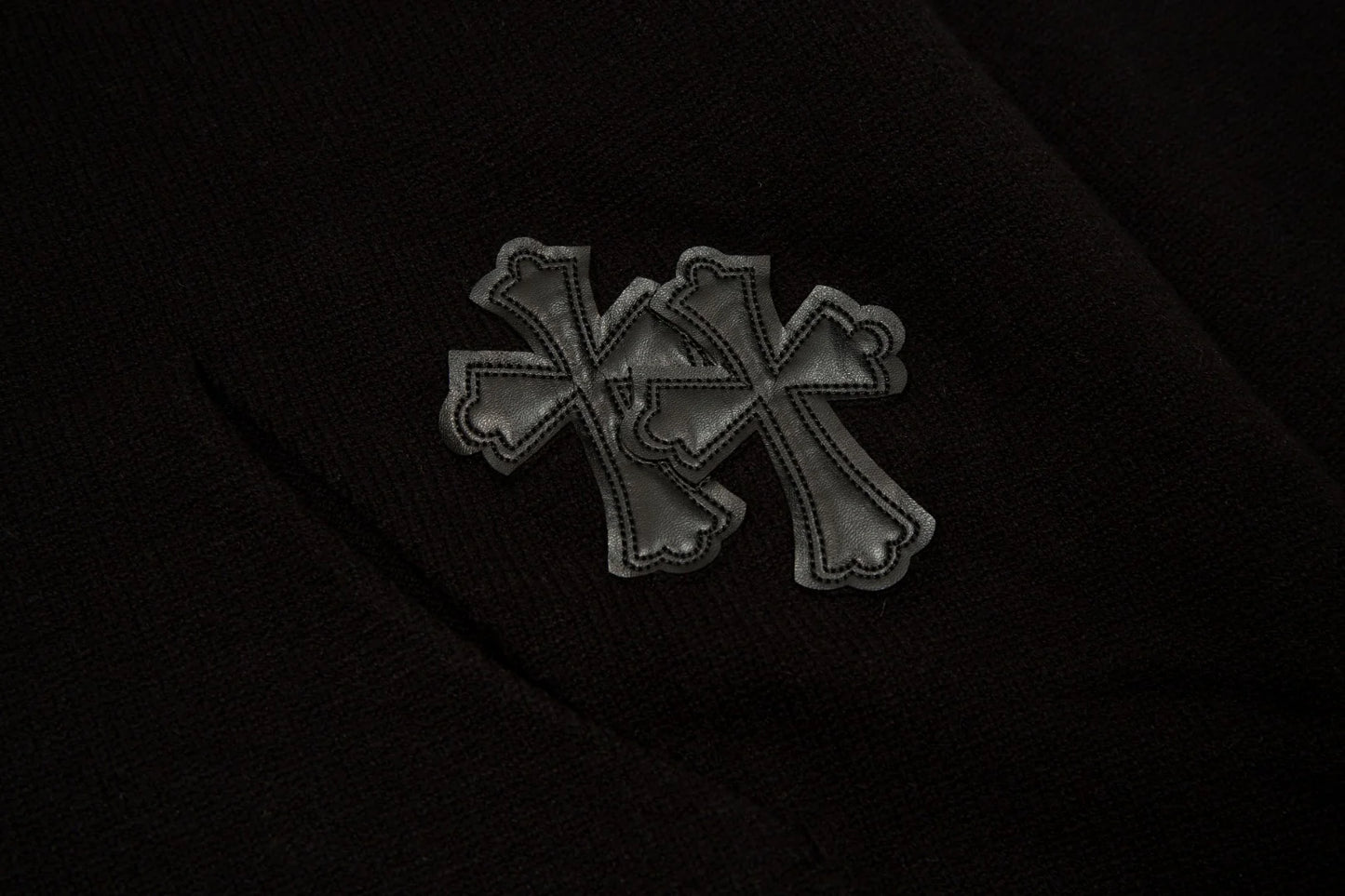 Sweat à capuche avec patch croix noire Chrome Hearts Noir