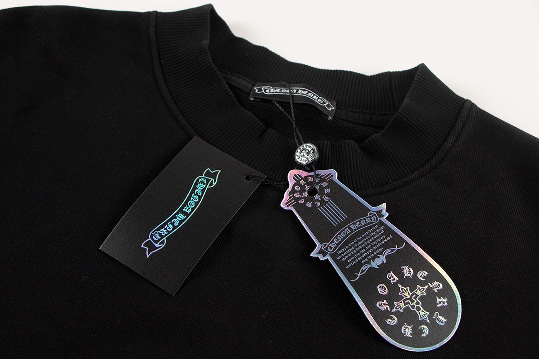 Sweat-shirt avec logo fer à cheval Chrome Hearts dégradé noir