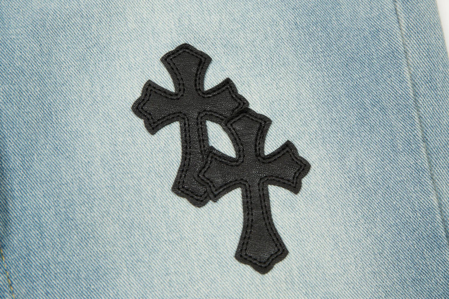 JEAN BLEU BRODÉ CHROME HEARTS SEX