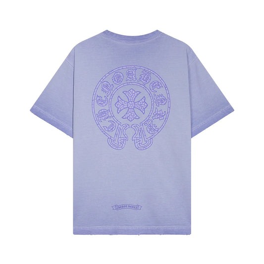 T-SHIRT AVEC LOGO FER À CHEVAL CHROME HEARTS BLEU CLAIR DÉLAVÉ