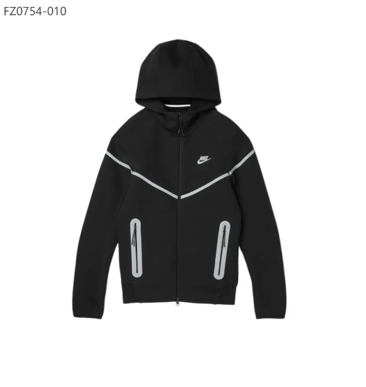 SWEAT A CAPUCHE NIKE TECH FLEECE REFLECHISSANT NOIR