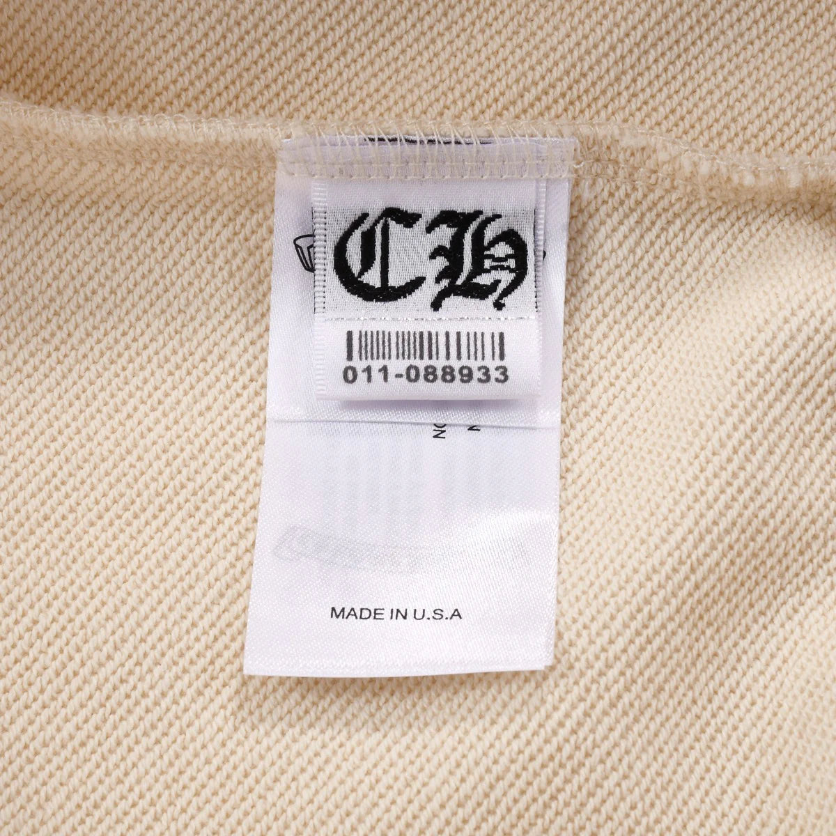 Sweat-shirt beige avec patch croix blanches CHROME HEARTS