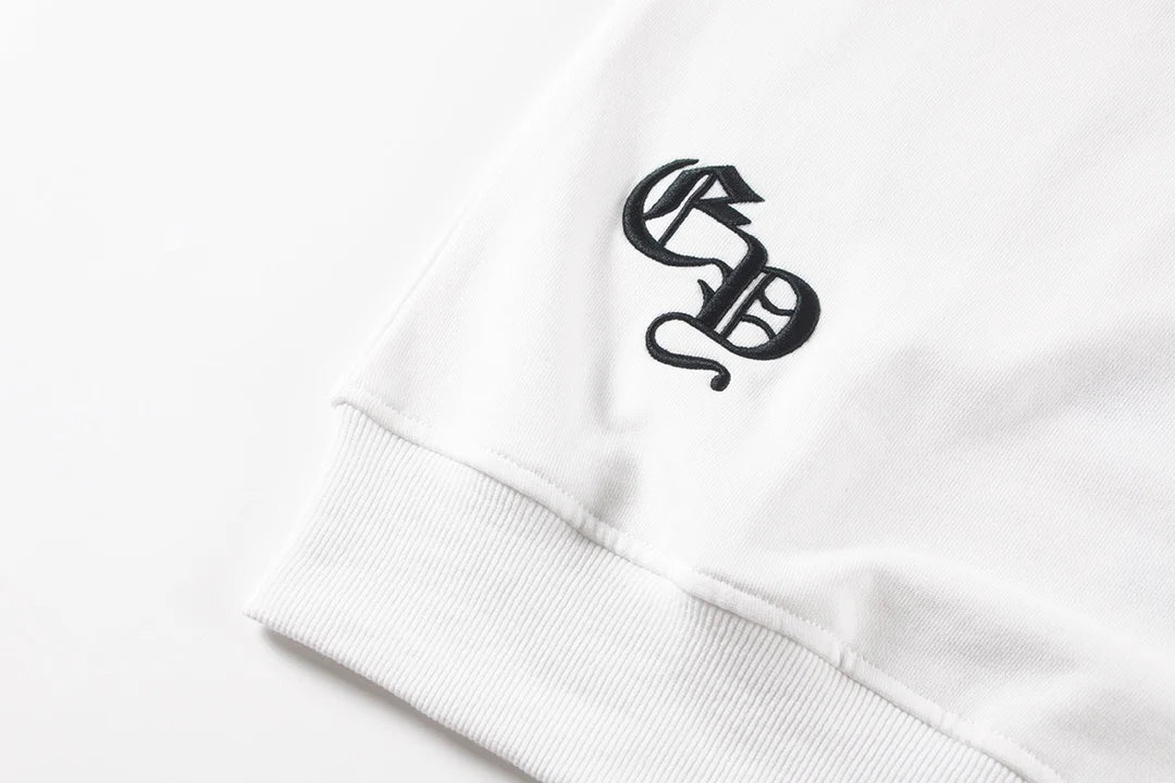 SWEAT-SHIRT BLANC AVEC PATCH CROIX CHROME HEARTS