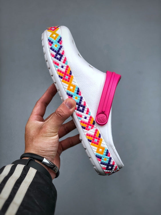 CROCS Classic Crush Marbled Clog BLANC