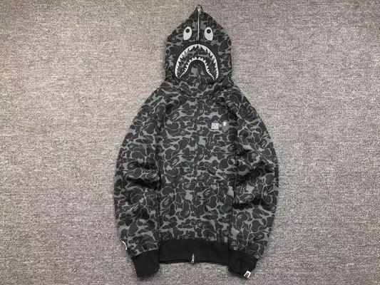 Sweat à capuche entièrement zippé BAPE x DOVER STREET MARKET SPECIAL CAMO SHARK NOIR