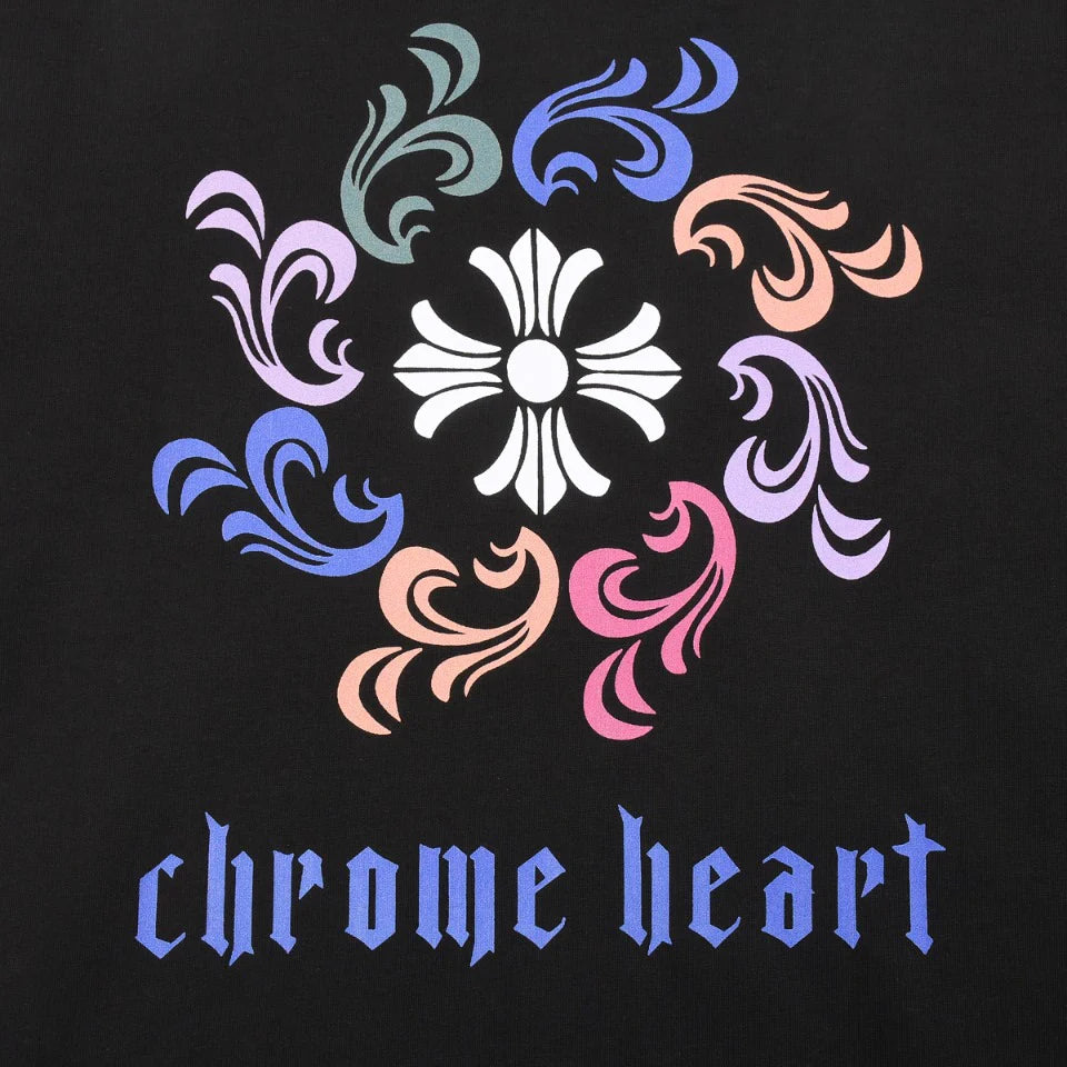T-SHIRT COL LOGO CHROME HEARTS NOIR