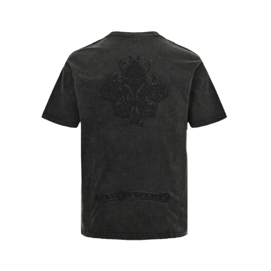 T-SHIRT DÉLAVÉ VINTAGE CHROME HEARTS GRIS FONCÉ